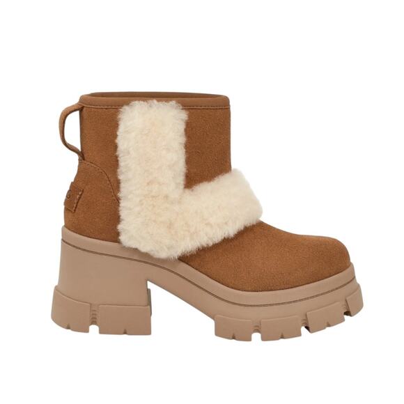NWB UGG Brooklyn Sunburst Chestnut Brown Platform Ankle Booties Boots Size 8 - Picture 3 of 10